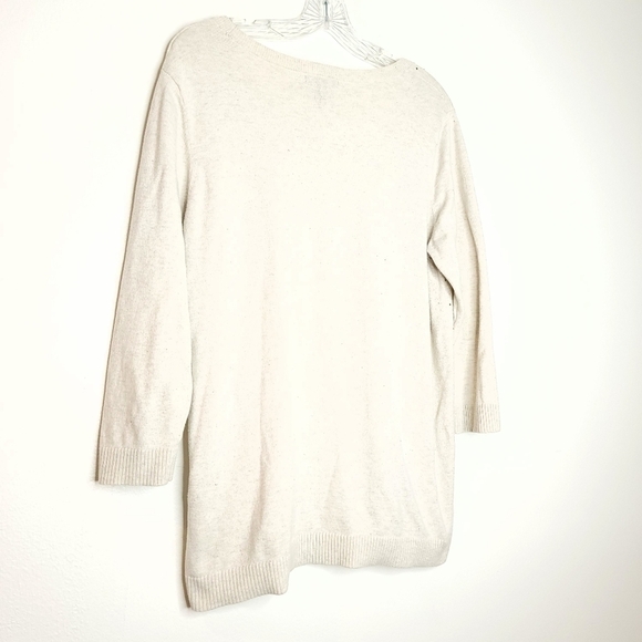 🌶️Gap Sweater Women’s XL Cream-White Embellished Diamond Pattern Long Sleeve - Picture 14 of 15